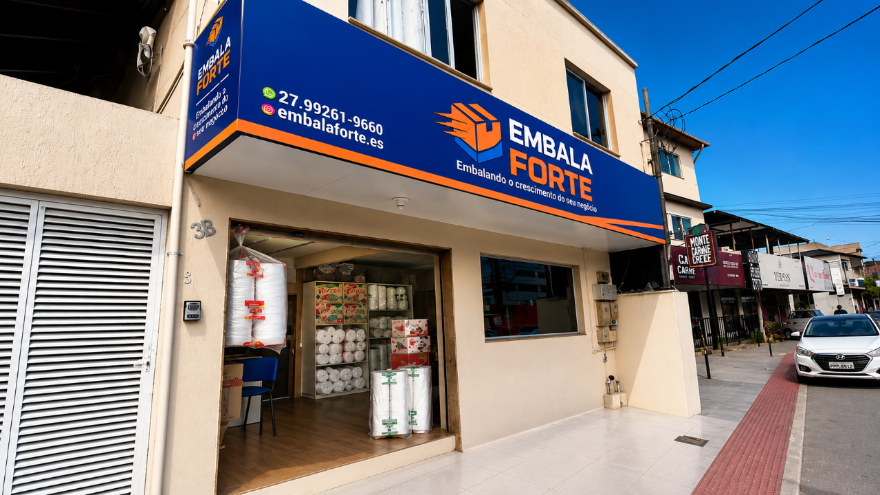 Fachada da loja Embala Forte